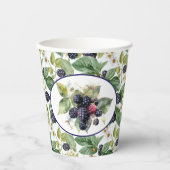 Cute Blackberries Waterverf Papieren Bekers (Voorkant)