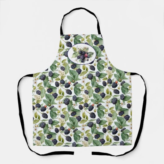 Cute Blackberries Waterverf Schort (Voorkant)