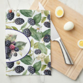 Cute Blackberries Waterverf Theedoek (Quarter Fold)