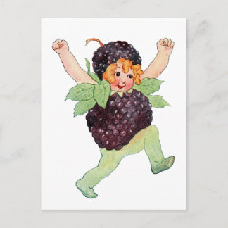 Cute Blackberry Girl Briefkaart