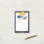Cute Blackboard Teacher Girl Post-it® Notes (Op bureau)