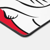 Cute blanc Chat Dormir bureau Mat (Coin)