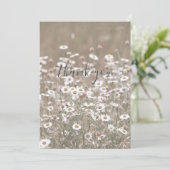 Cute blanc Fleur sauvage Floral Flat Carte de reme (Debout devant)