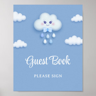 Cute blanc nuage fluffé neuf bleu pâle livre d'or