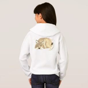 Cute blanc renard aquarelle Forêt Fille sauvage