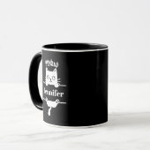 Cute blanc sur noir Personnalisé Chat Mug (Devant gauche)