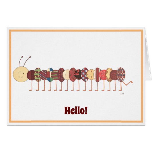 Cute Blank Carte pour notes-Caterpillar #2-Personn (Devant horizontal)