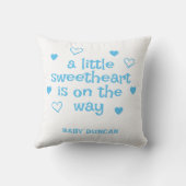 Cute Blauwe Baby Shower voor Jongen Kussen (Achterkant)