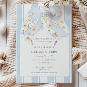 Cute Blauwe Coquette Jongens Baby Shower Kaart