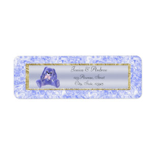 Cute Blauwe Konijn Baby Shower Etiket