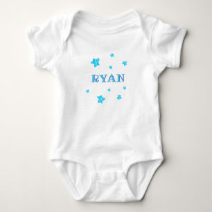 Cute Blauwe Sterren Baby Jongensnaam Rompertje Romper