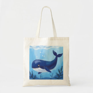 Cute Blauwe Walvis Tote Bag 