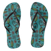 Cute Blauwgroen Floral Pattern Teenslippers (Voetbed)