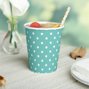 Cute Blauwgroen pok-puntbekertjes Papieren Bekers
