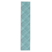 Cute Blauwgroen Turquoise Blue Faux Rattan Weave P Medium Tafelloper (Voorkant)