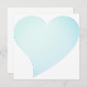 Cute bleek aqua blue big hart Valentijnsdag card (Voorkant / Achterkant)