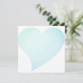 Cute bleek aqua blue big hart Valentijnsdag card (Staand voorkant)