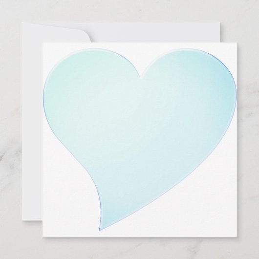 Cute bleek aqua blue big hart Valentijnsdag card (Voorkant)