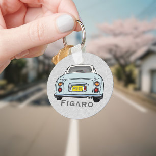 Cute Bleek Aqua Figaro Car Monogram Sleutelhanger