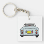 Cute Bleek Aqua Figaro Square Sleutelhanger (voorkant)