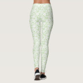 Cute Bleek Mint Green Tropical Flowers Pattern Leggings (Achterkant)