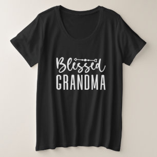 Cute Blessed Grandma word art Grote Maat T-shirt