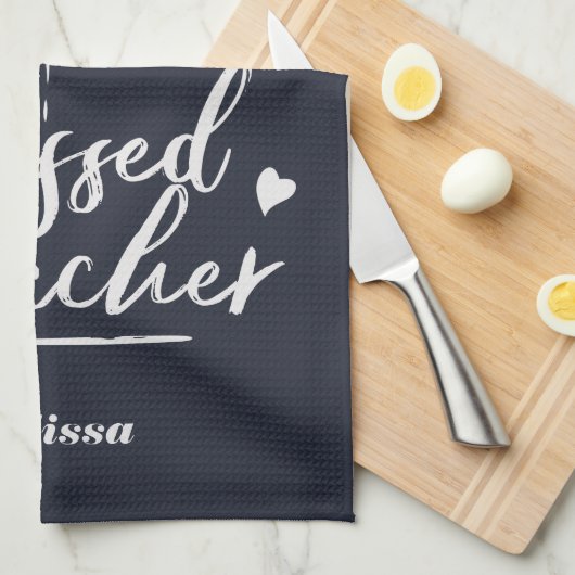 Cute Blessed Teacher School Principal Theedoek (Quarter Fold)