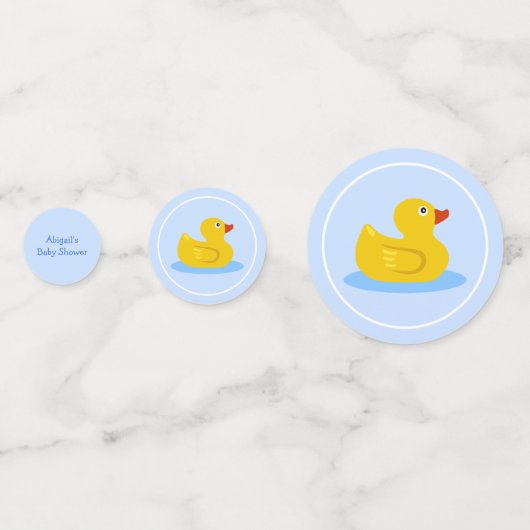 Cute Bleu Caoutchouc Baby shower Confetti (Derrière)