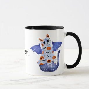 Cute Bleu Chat En Costume Halloween 1 Mug
