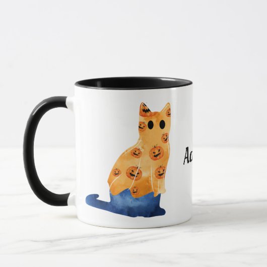 Cute Bleu Chat En Costume Halloween 3 Mug (Gauche)