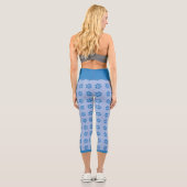 Cute bleu empreintes de pattes capri leggings (Verso)