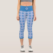 Cute bleu empreintes de pattes capri leggings (Recto)