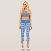 Cute bleu empreintes de pattes capri leggings (Recto)
