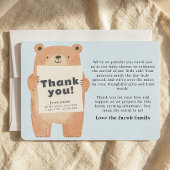 Cute Bleu Ours Bébé Merci Faire-part