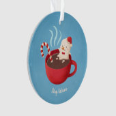 Cute Blijf Warm Melting Snowman in Cup Ornament (voorkant)