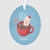 Cute Blijf Warm Melting Snowman in Cup Ornament (voorkant)