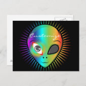 Cute Blinking Alien Head Thunder_Cove Briefkaart (Voorkant / Achterkant)