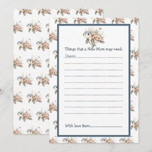 Cute Bloem Turtle Baby Shower Kaart