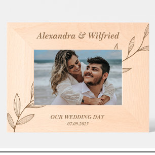 Cute Bloemen Koppel Aangepaste Houten Fotolijsten Gegraveerde Lijstjes