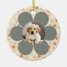 Cute Bloemrijke Boerderij Eerste Kerstmis Keramisch Ornament