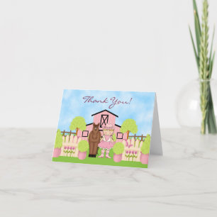 Cute Blond Cowgirl et Brown Merci de cheval