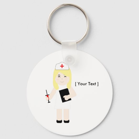 Cute Blond Nurse Sleutelhanger (Voorkant)