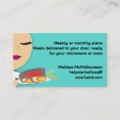 Cute blonde fille chef steak dîner biz cartes (Dos)