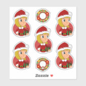 Cute blonde girl cartoon Sticker (Vel)
