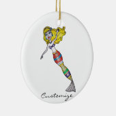 Cute Blonde Mermaid Thunder_Cove Ceramic Ornament (Rechts)