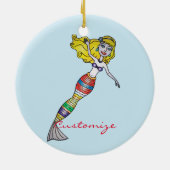 Cute Blonde Mermaid Thunder_Cove Ceramic Ornament (Achterkant)