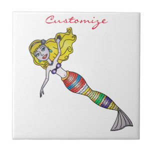 Cute Blonde Mermaid Thunder_Cove Tegeltje