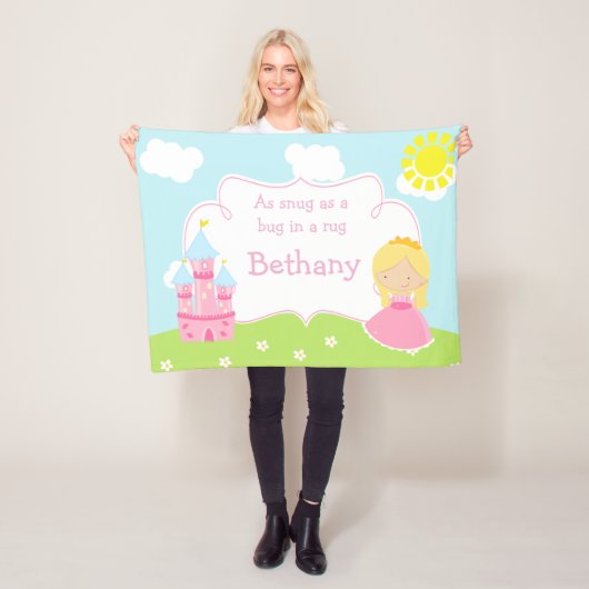 Cute Blonde Our Little Princess Fleece Deken (In situ)