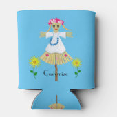 Cute Blonde Pigtails Scarecrow Blikjeskoeler (Achterkant)