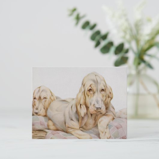 Cute Bloodhounds, Puppy Dogs door EJ Detmold Briefkaart (Staand voorkant)